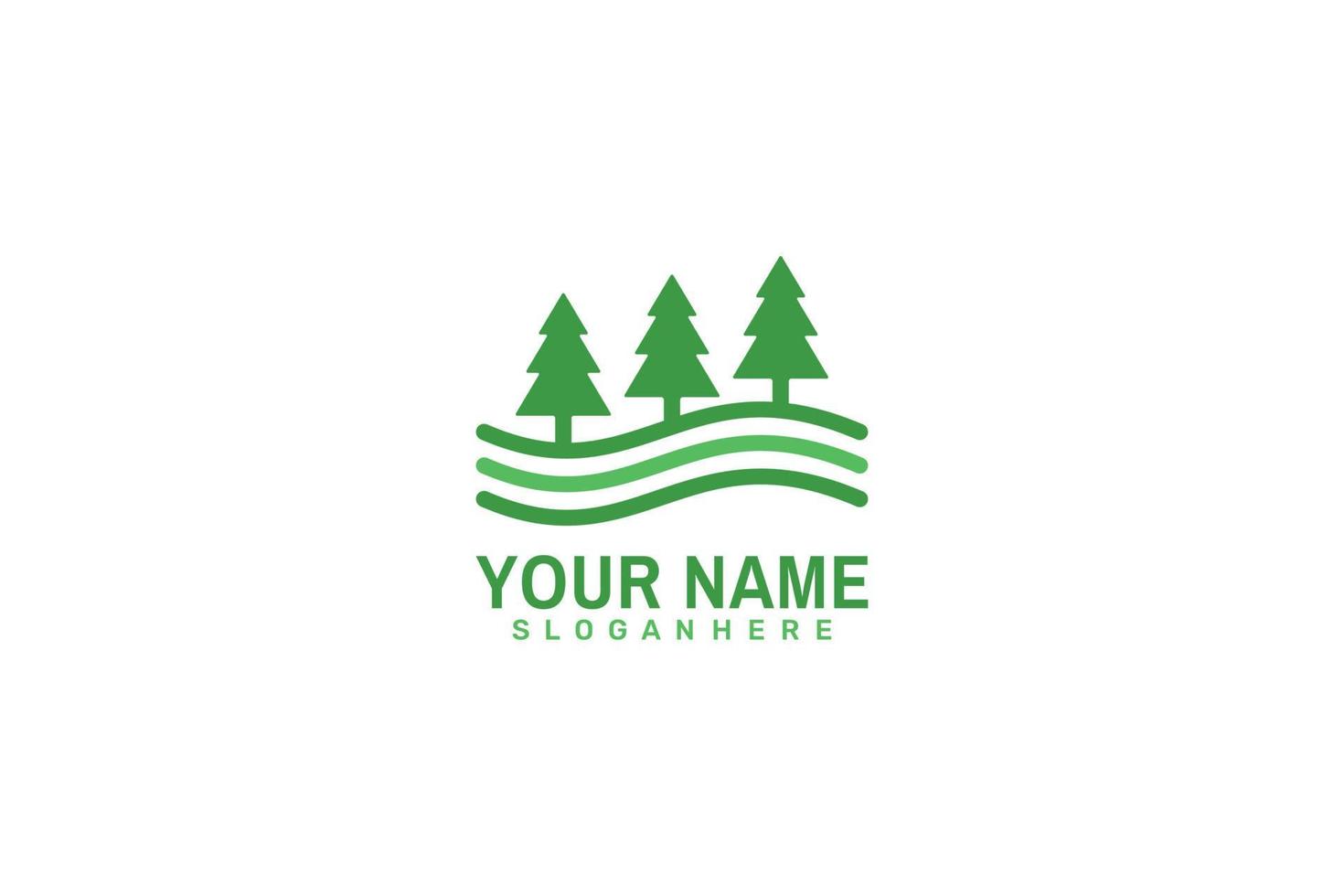 Pine Trees Logo. Vector Design.