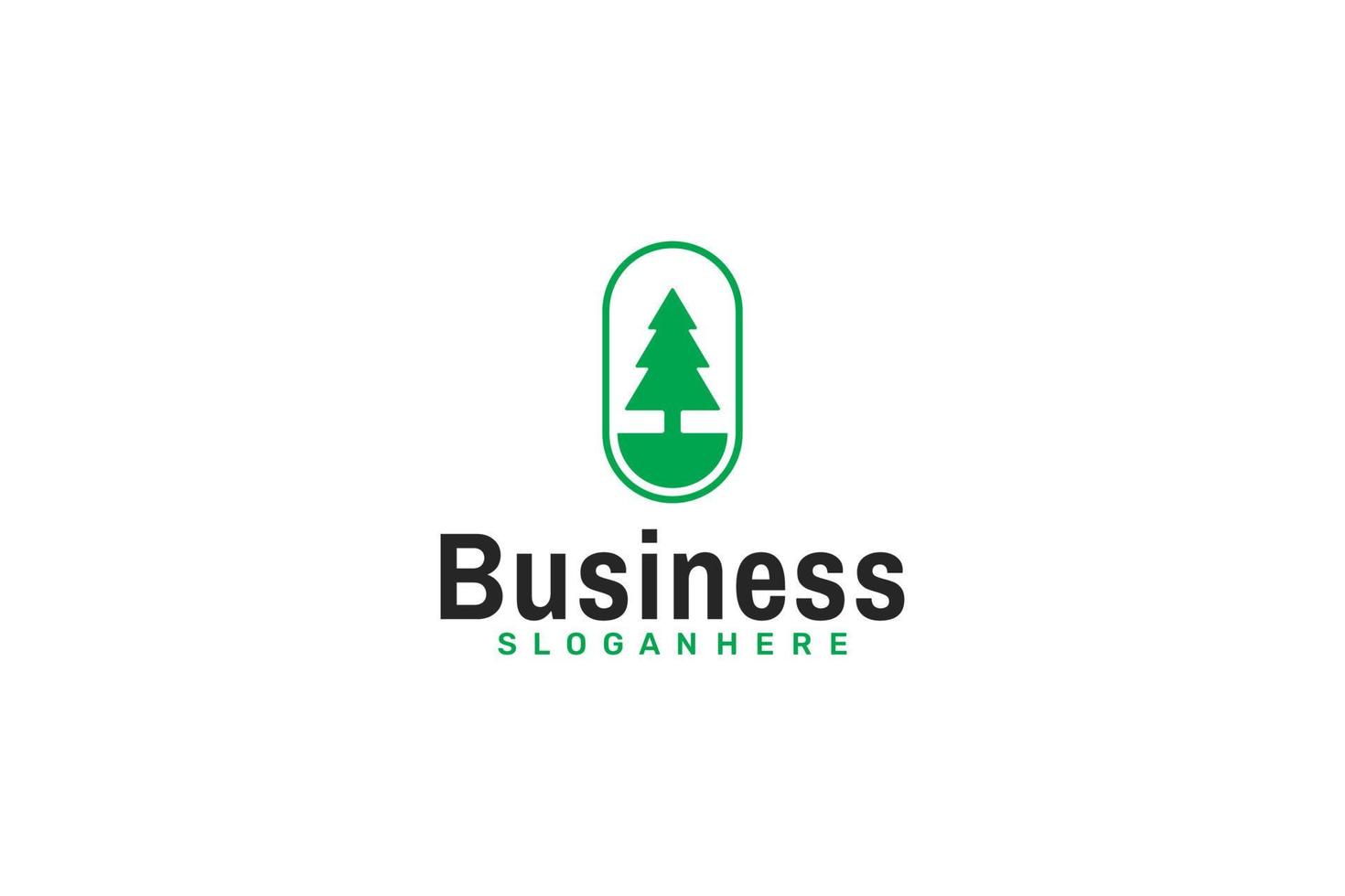Minimalist Pine Tree Logo. Vector Design.