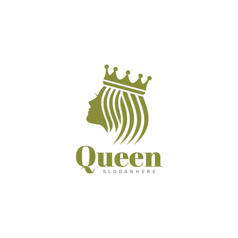 logo de la reina, logo de belleza. diseño vectorial vector