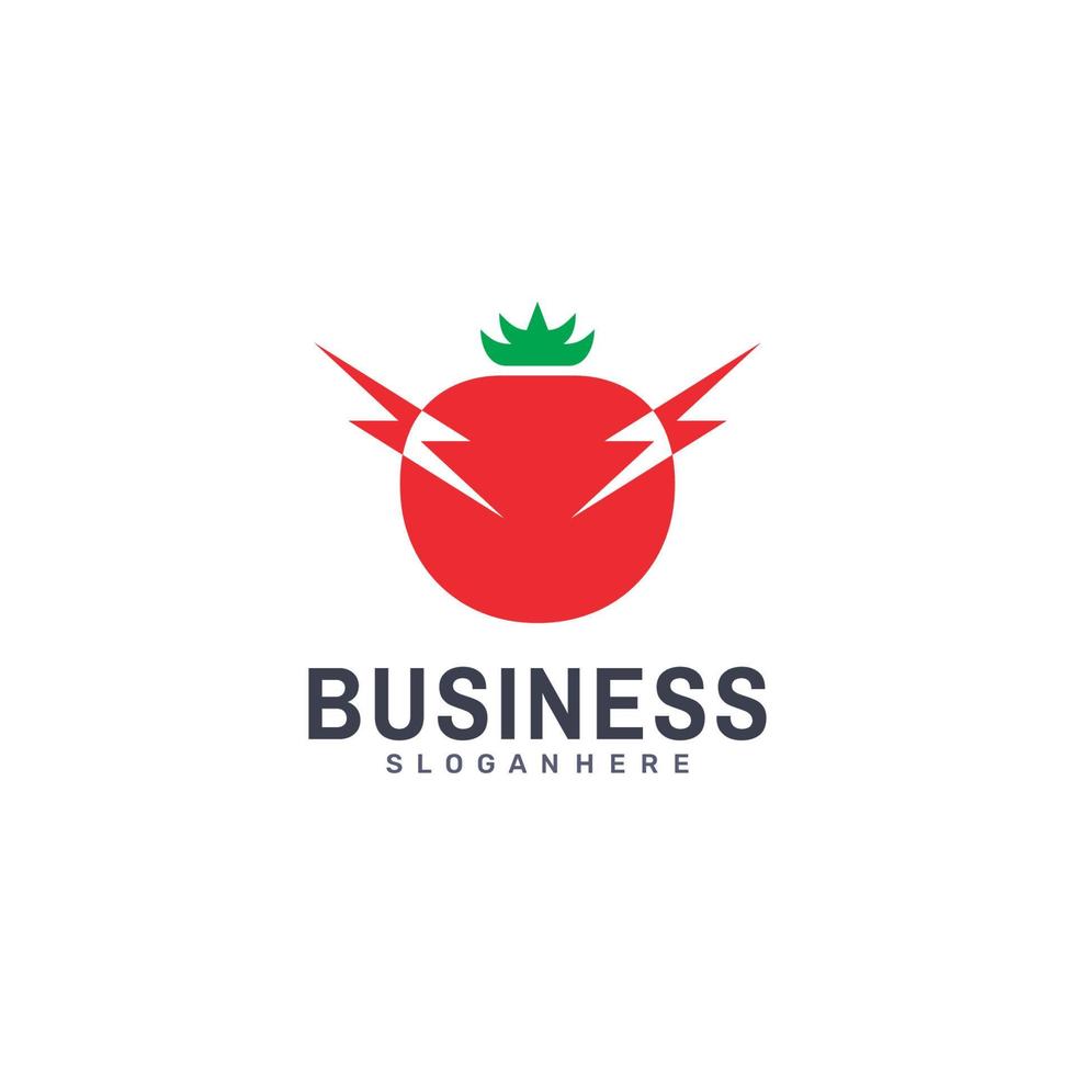 Tomato Power Logo. Vector Design.