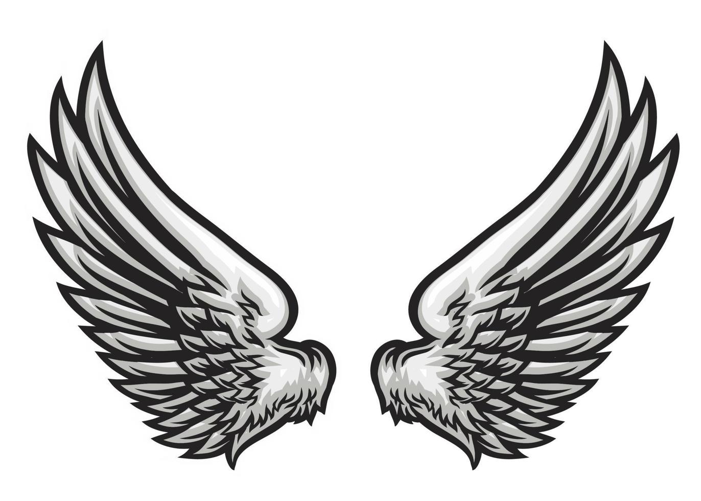 Hand Drawn Wing Vector Illustration