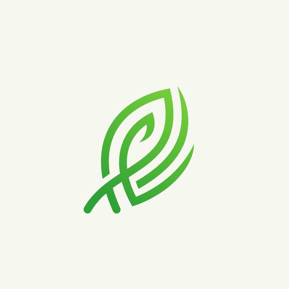 Abstract green leaf logo vector