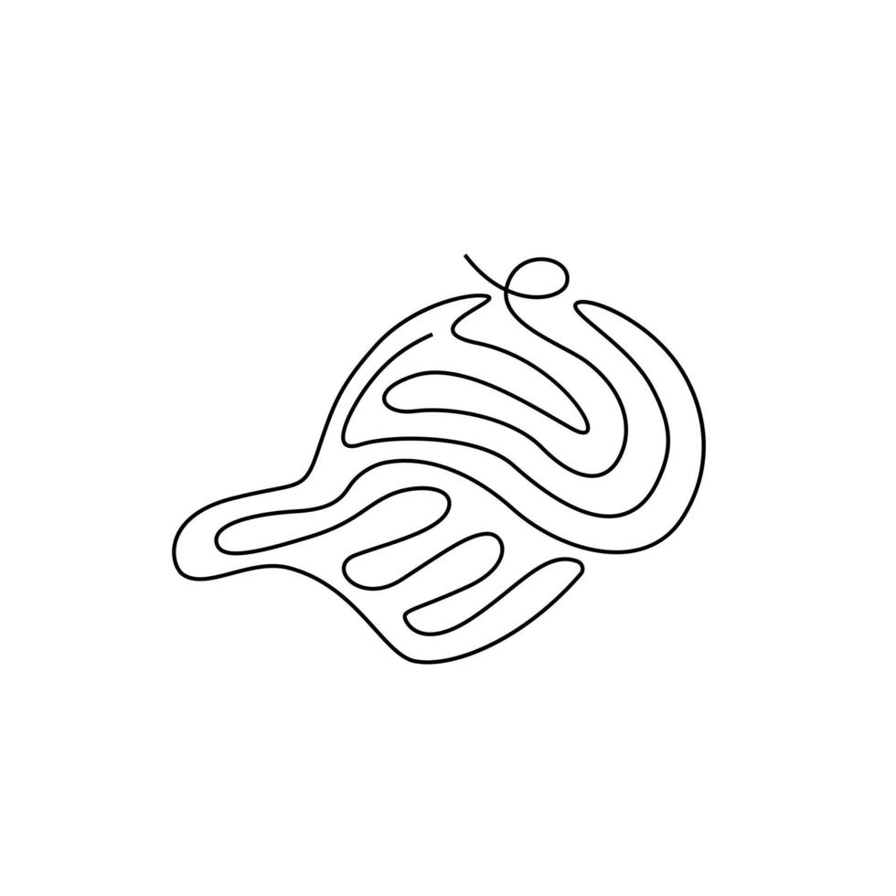 Hand drawn single line minimalist hat vector