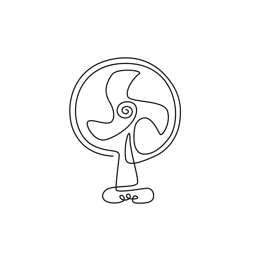 Single line art fan vector