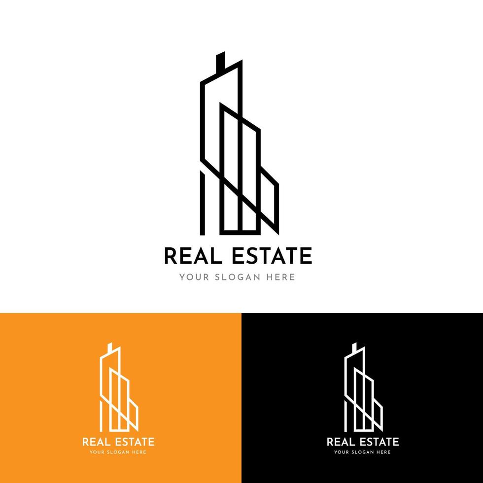 Minimalist real estate logo vector