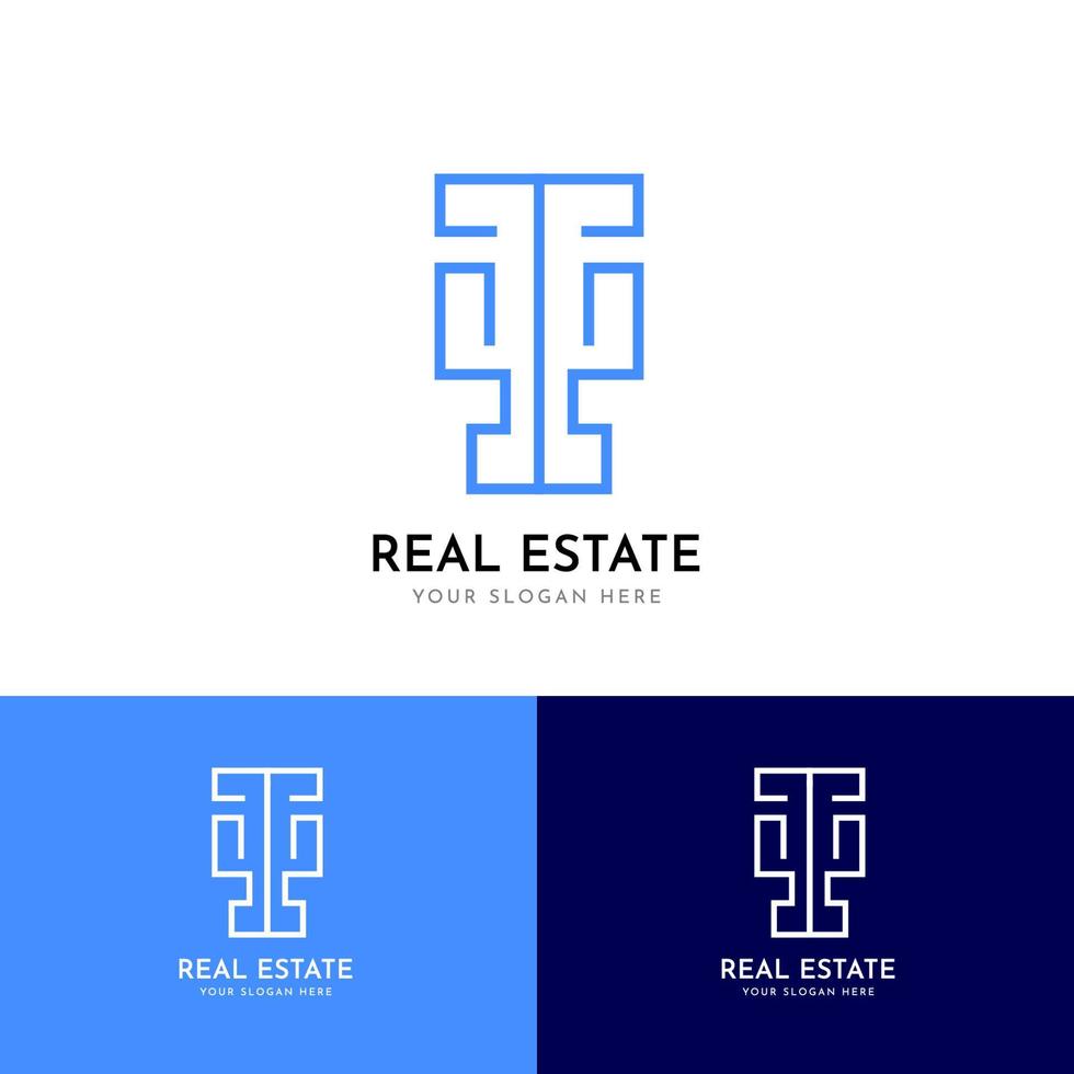 Simple creative real estate logo vector