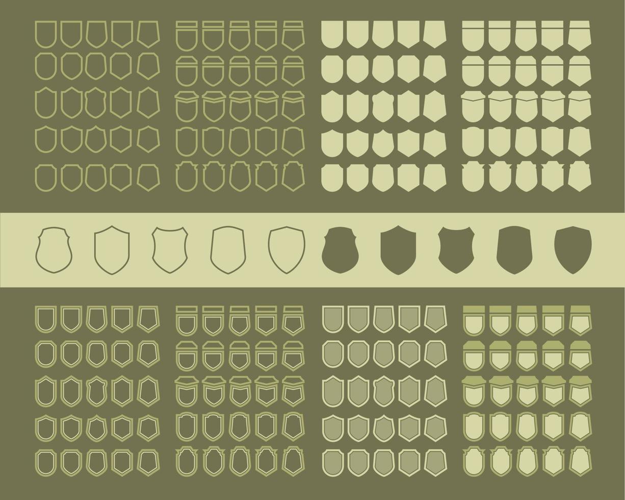 Set Of Iconic Shield vector