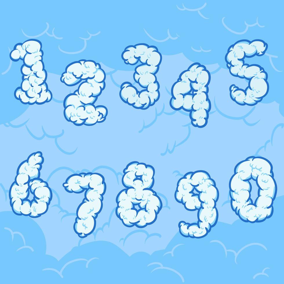 Set Of Numeric Clouds Illustration vector