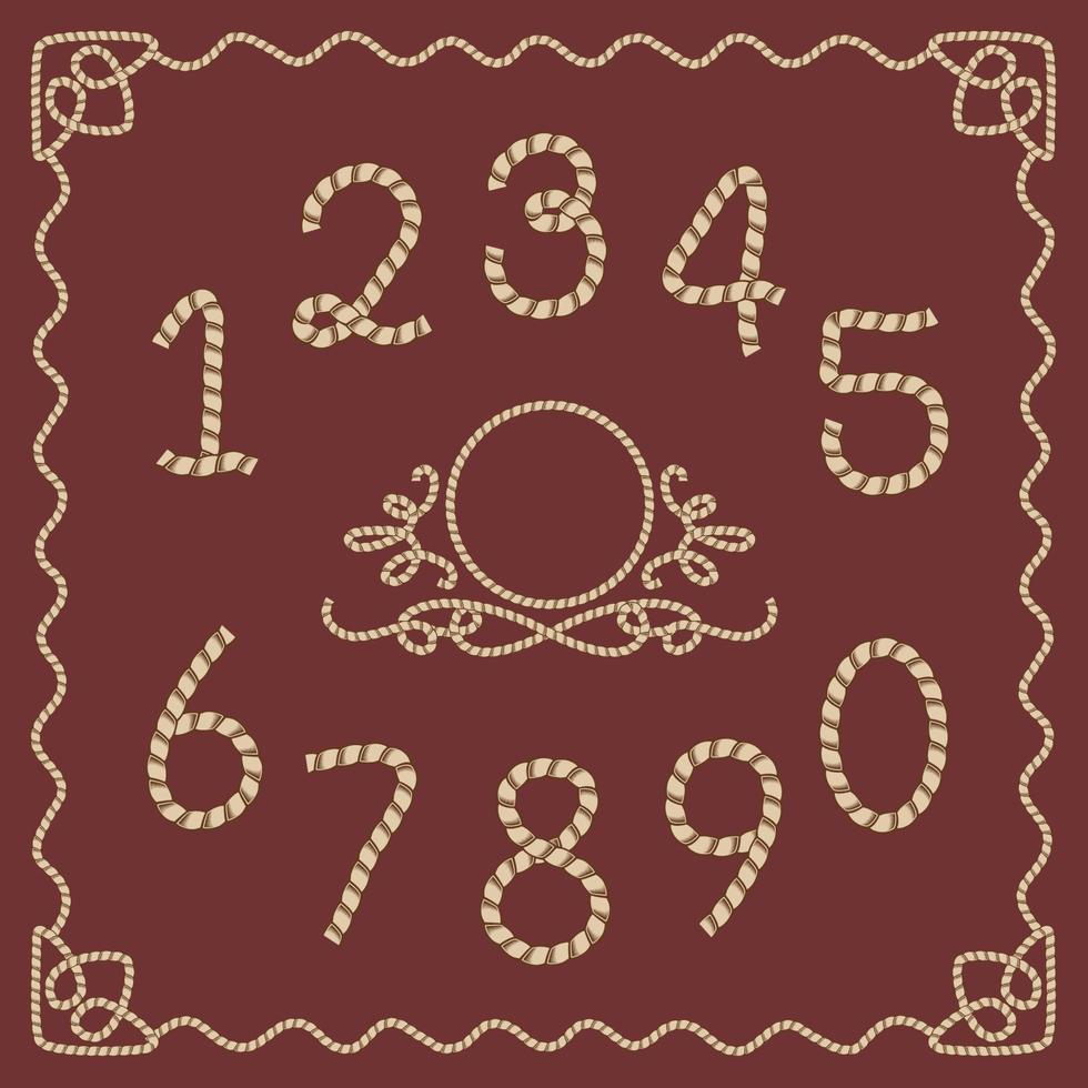 Set Of Numeric Ropes Illustration vector