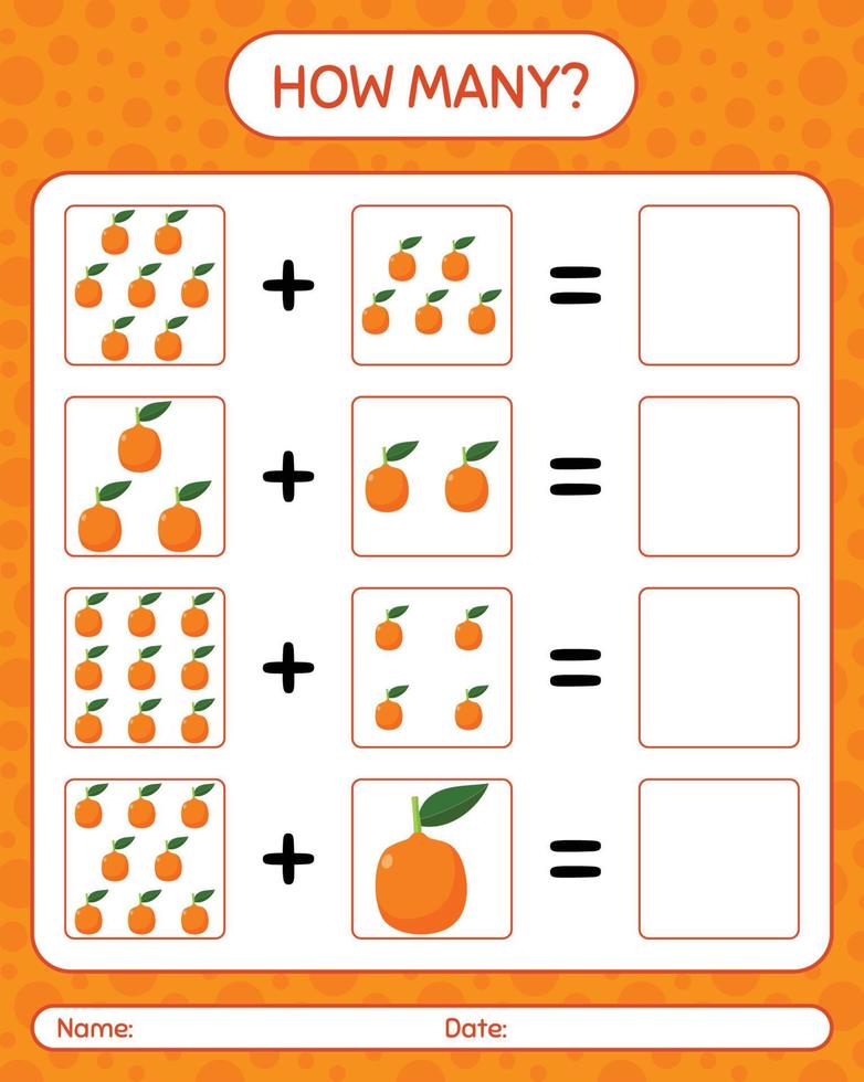 How many counting game with imbe. worksheet for preschool kids, kids activity sheet, printable worksheet vector