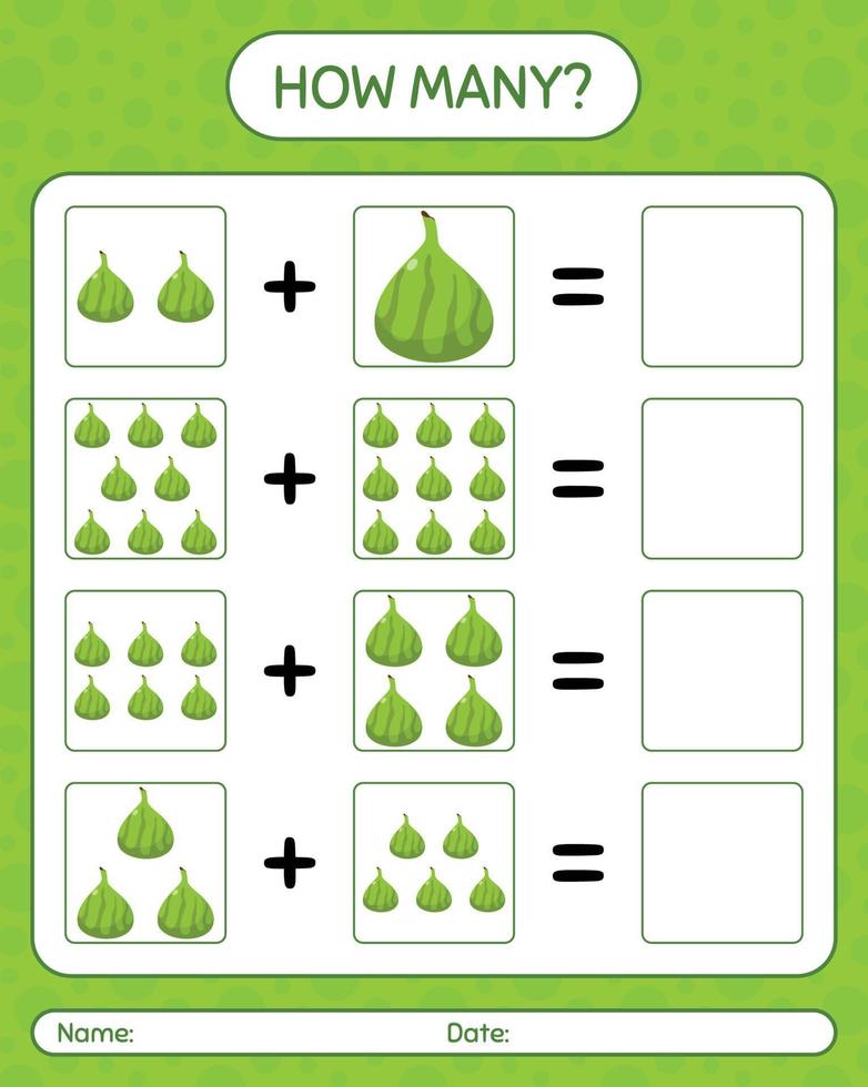 How many counting game with indian fig. worksheet for preschool kids, kids activity sheet, printable worksheet vector