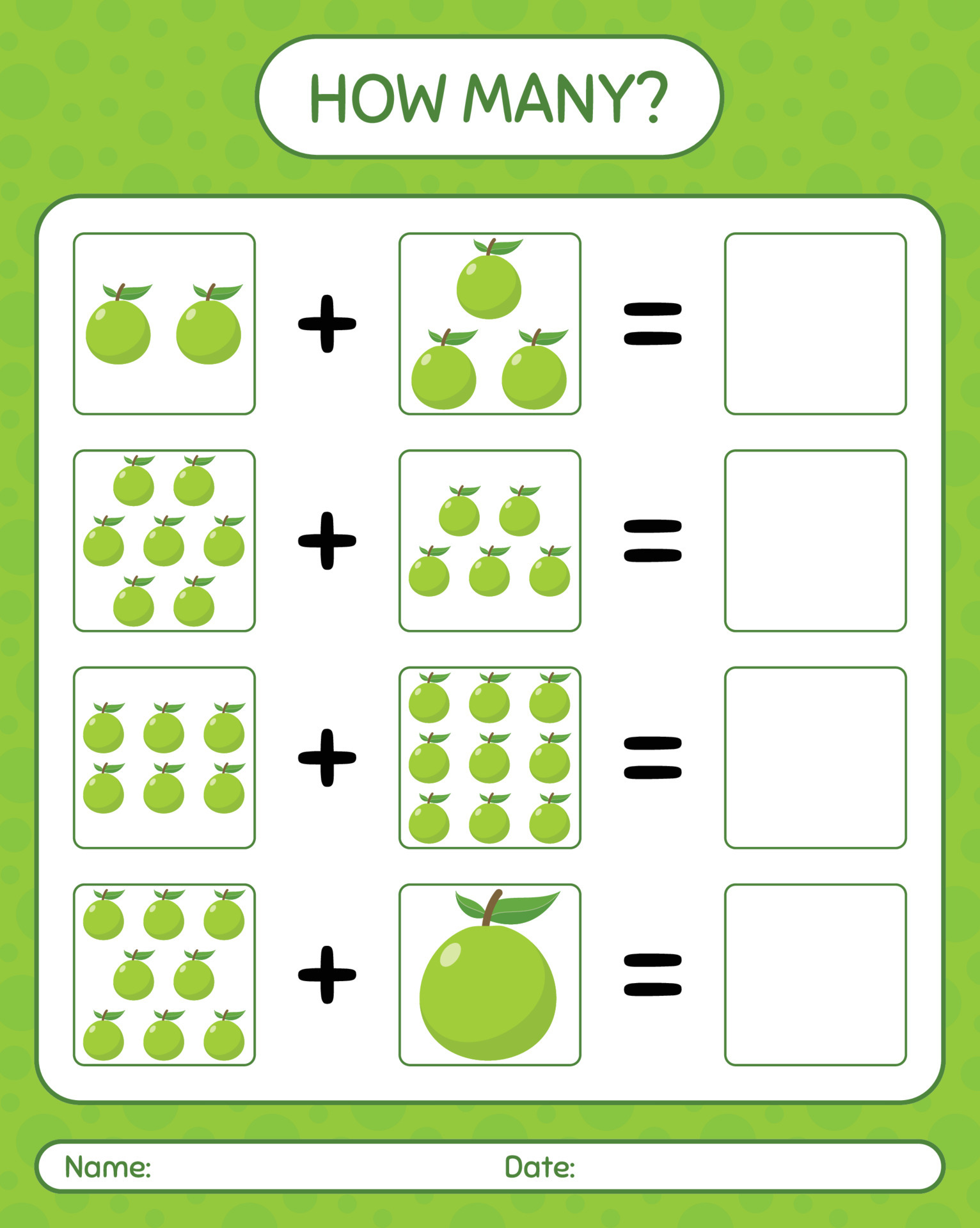 How many counting game with guava. worksheet for preschool ...