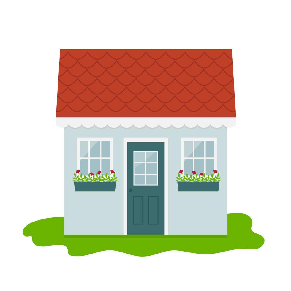 casa de jardín, cobertizo de patio trasero. pequeña y bonita casa colorida. vector