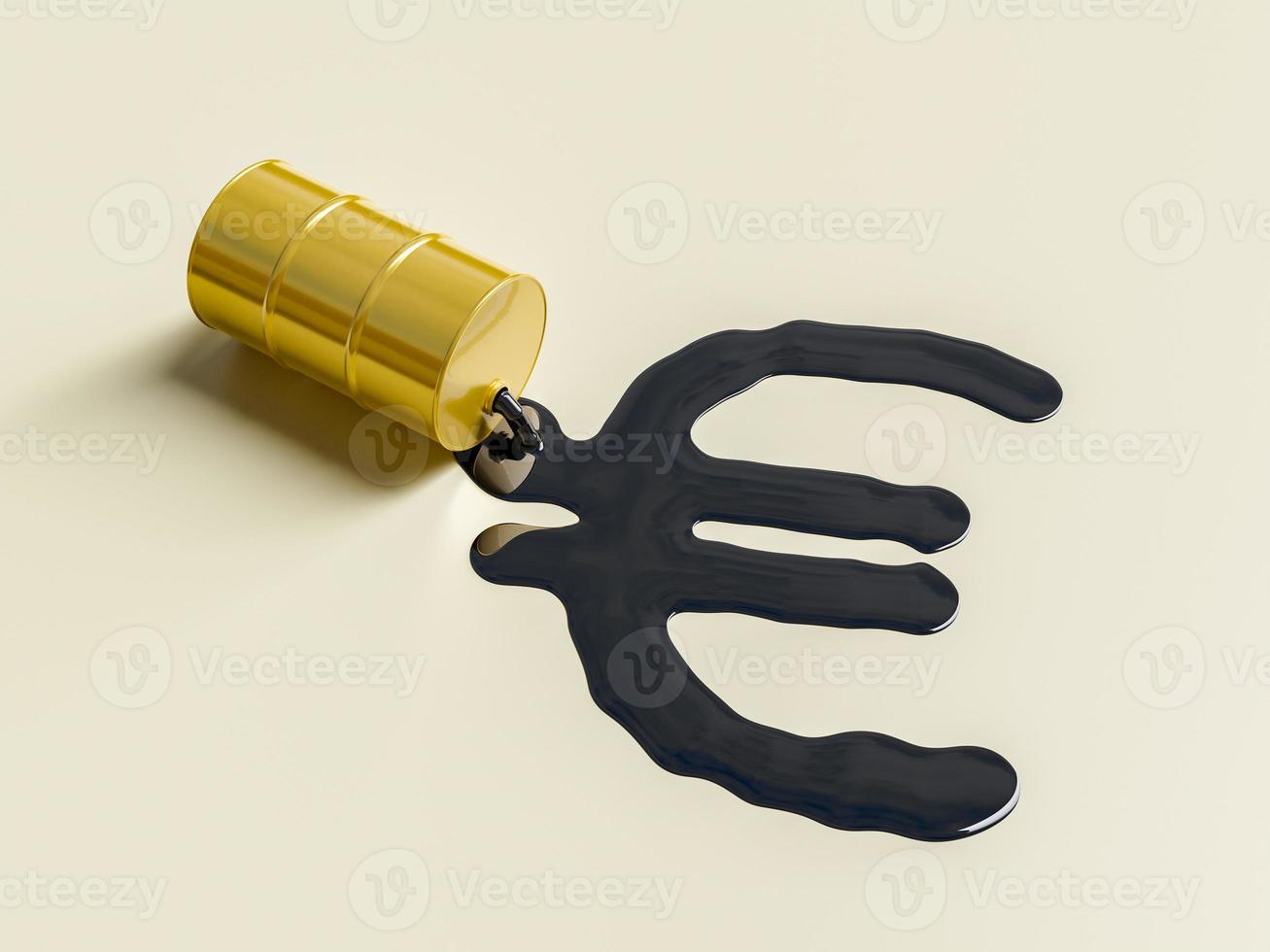 spilled oil barrel with euro symbol photo