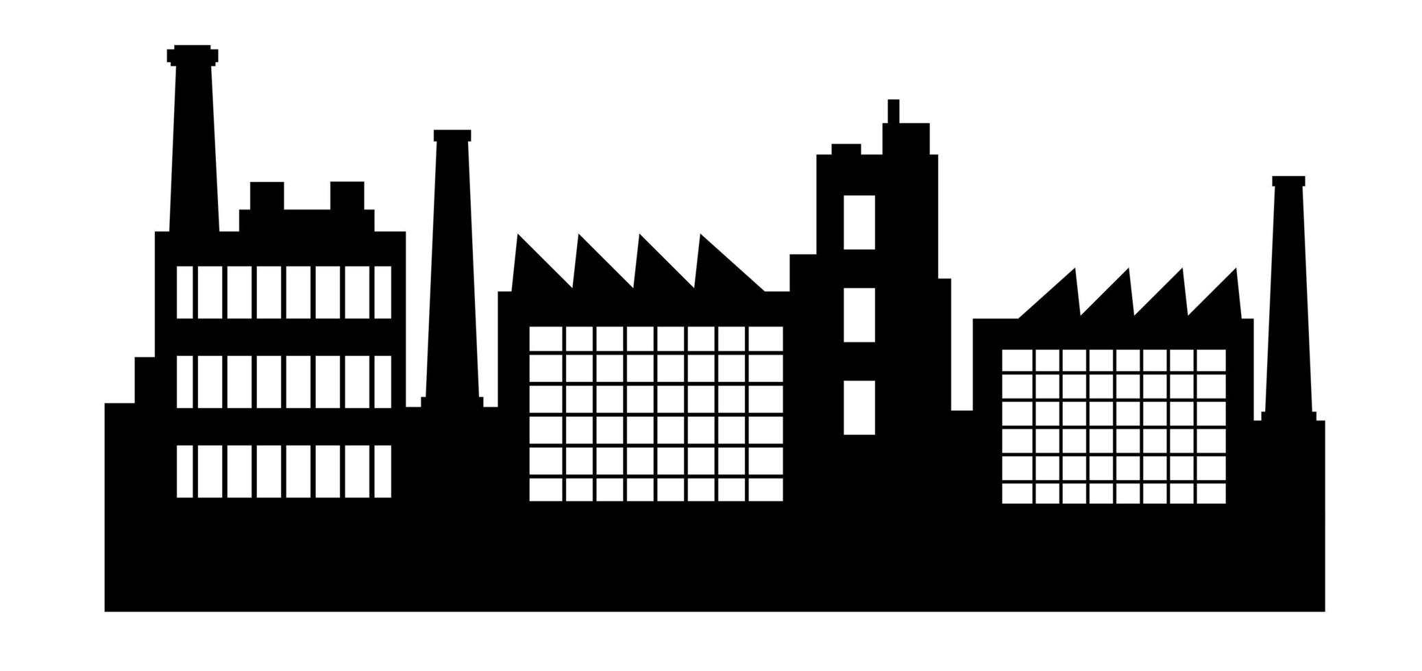 Vector City silhouette object element retro of Industry Factory