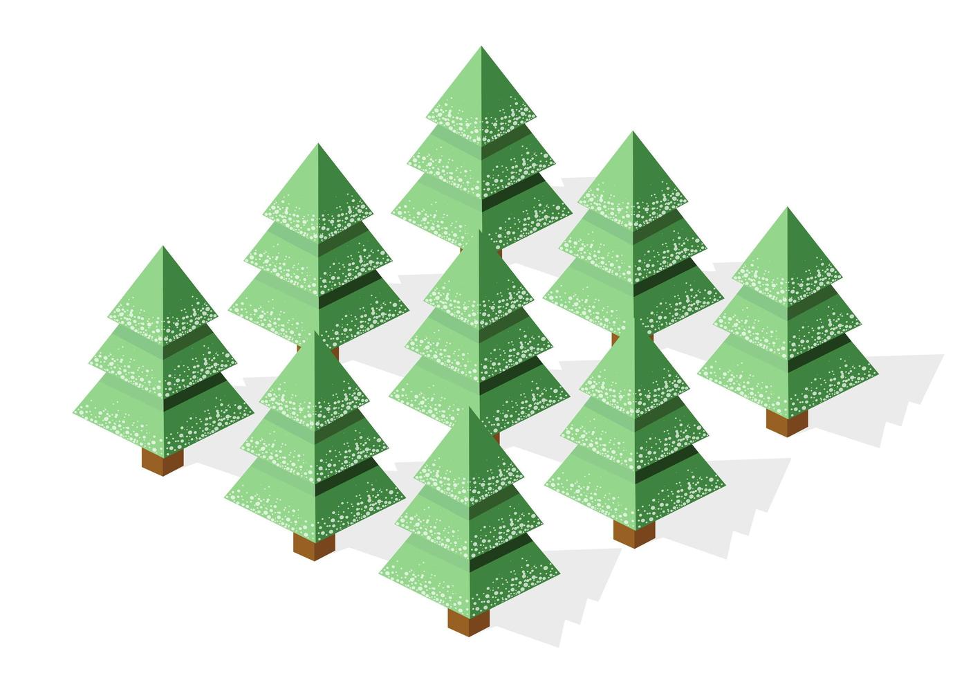 Snow covered Christmas trees forest countryside in the snow winter vector