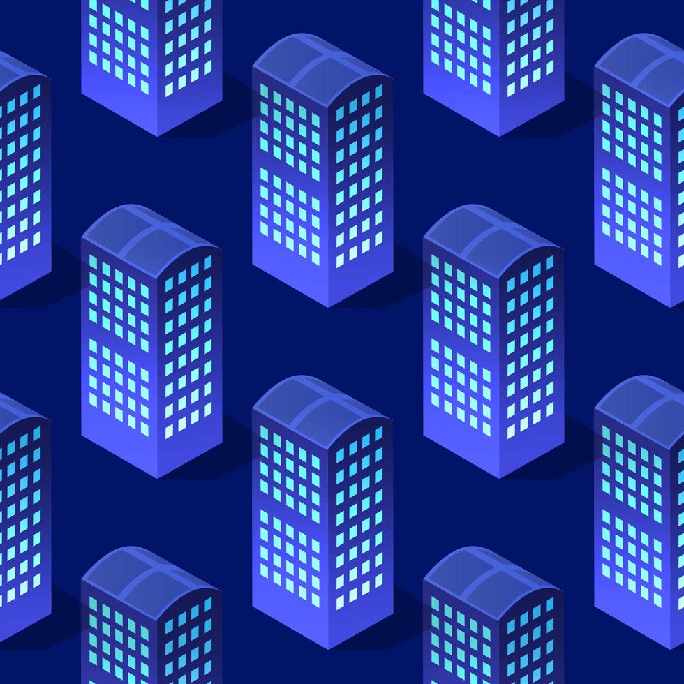 Isometric background city urban seamless pattern of building vector