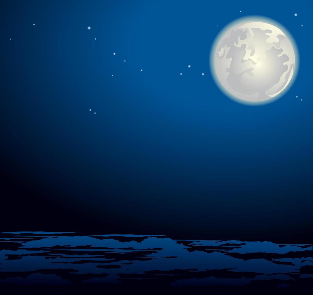 Night moon on the background of the sky nature landscape vector