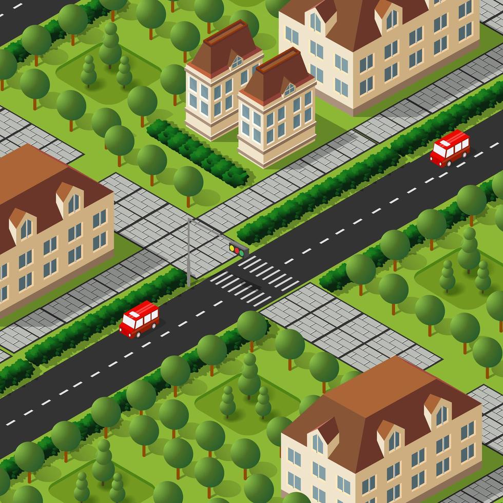 Isometric retro 3D urban of the city for construction vector
