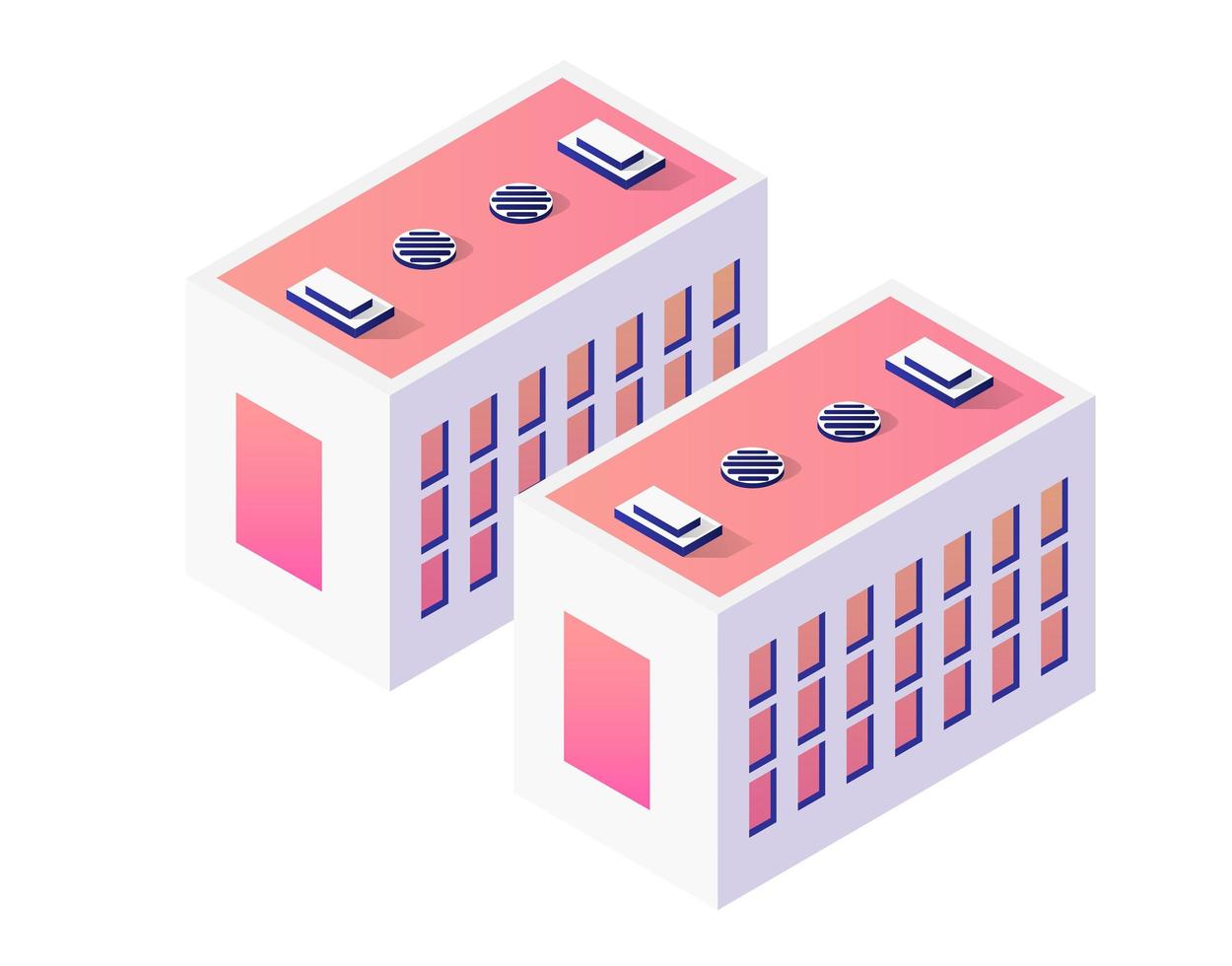 Vector isometric urban architecture single building of the modern