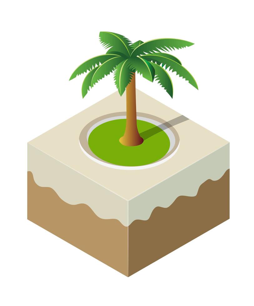 City quarter top view landscape isometric 3D illustration projection with trees vector