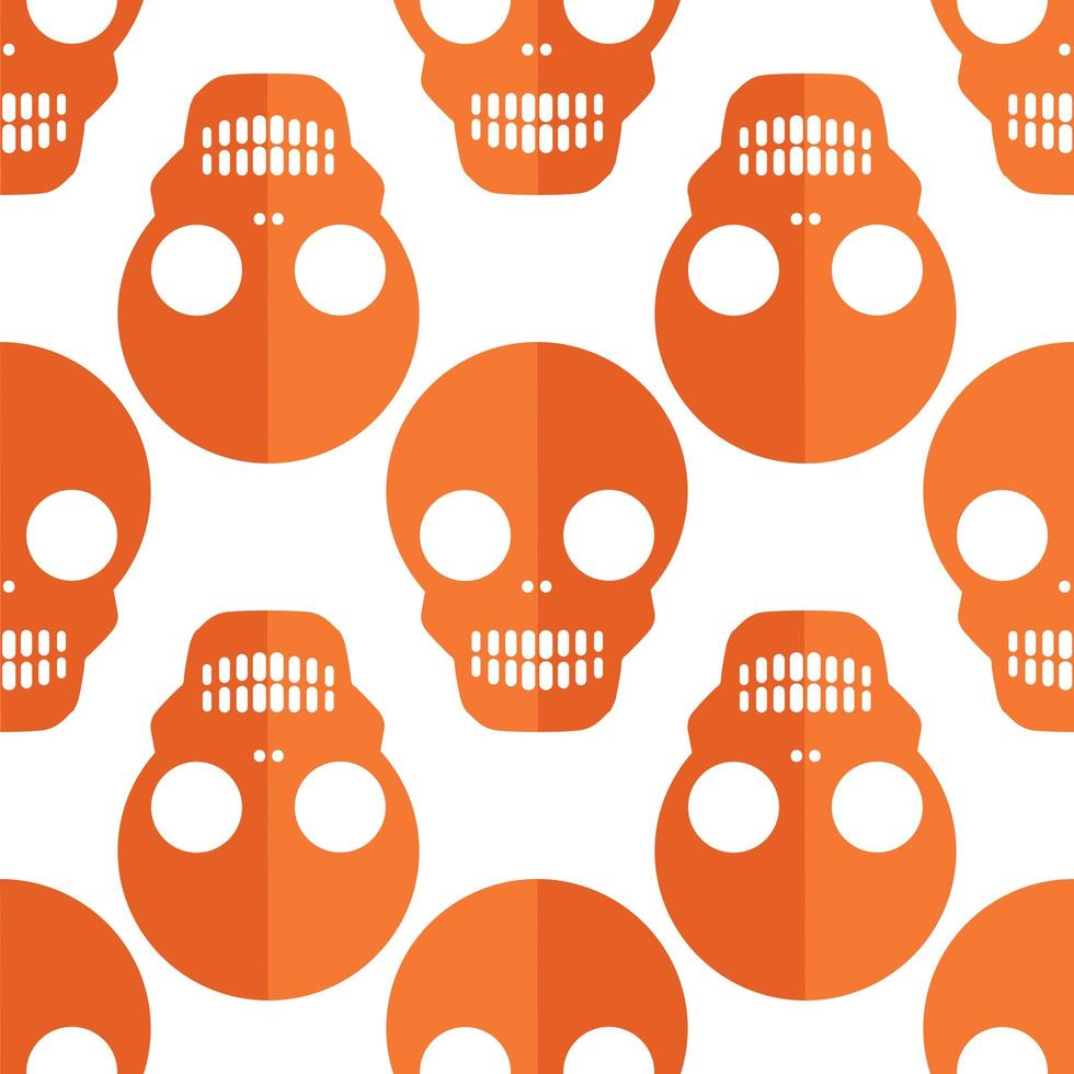 Seamless pattern silhouette halloween grimace horror vector