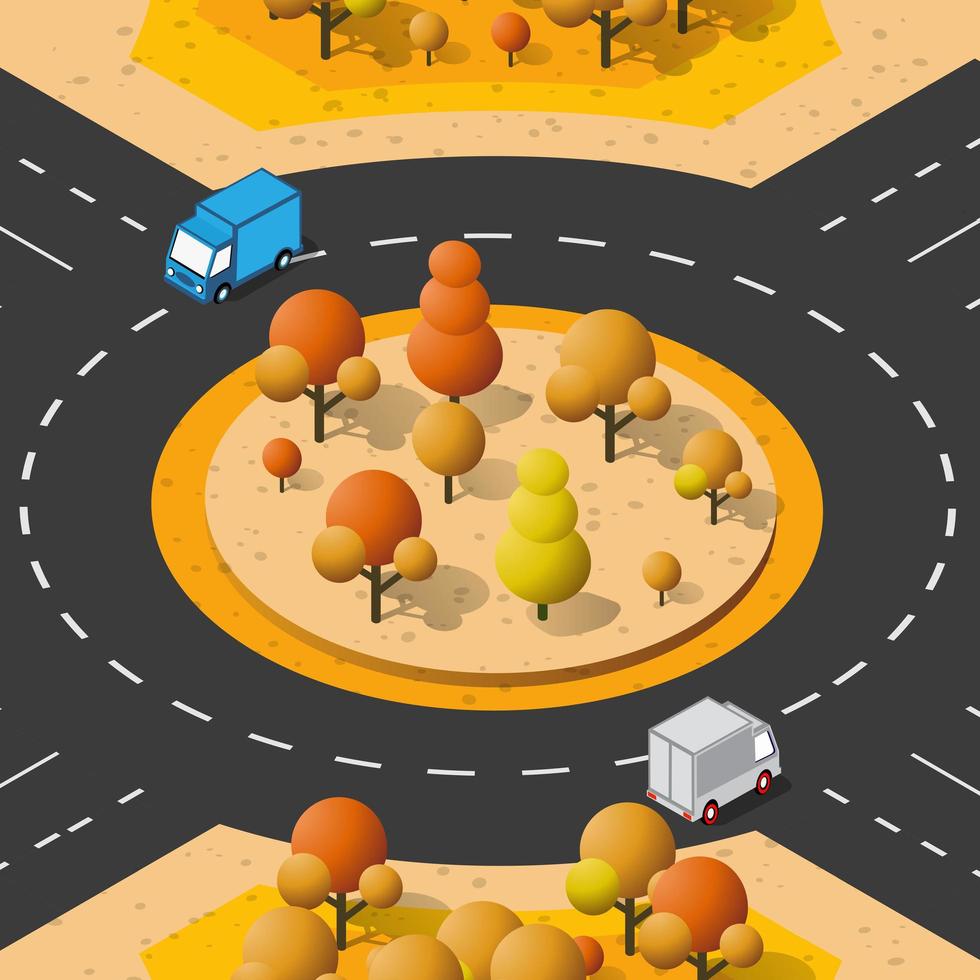 Lifestyle crossroads illustration of the city block with people vector