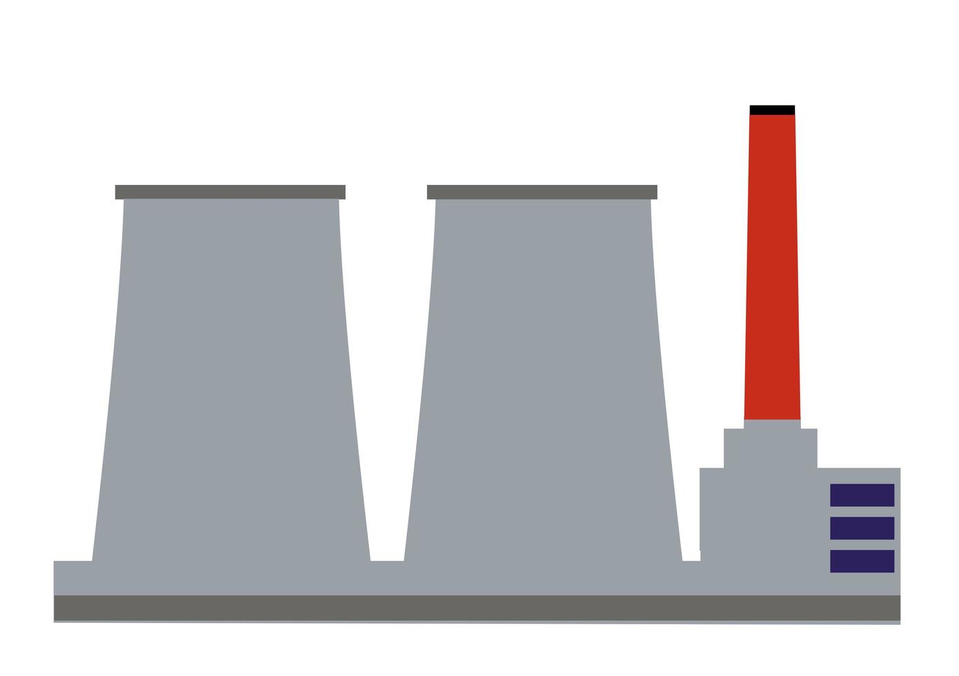 Industrial factories city building station technology factory vector