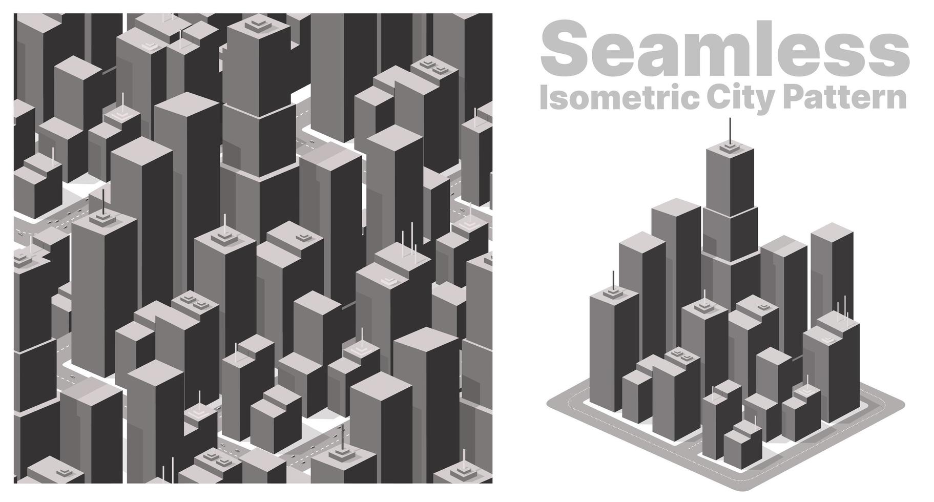 rascacielos del centro de la ciudad sin fisuras de fondo conjunto isométrico vector