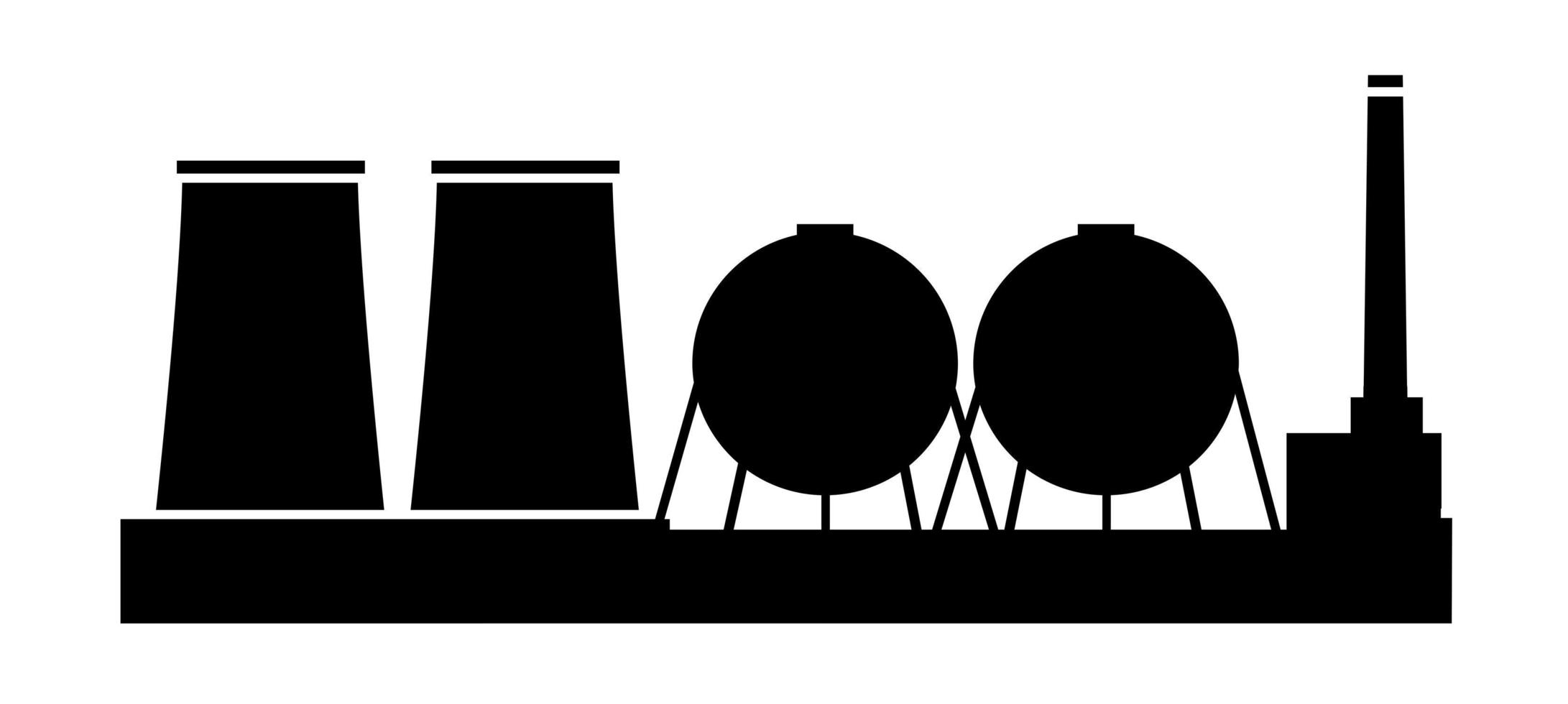 Vector City silhouette object element retro of Industry Factory