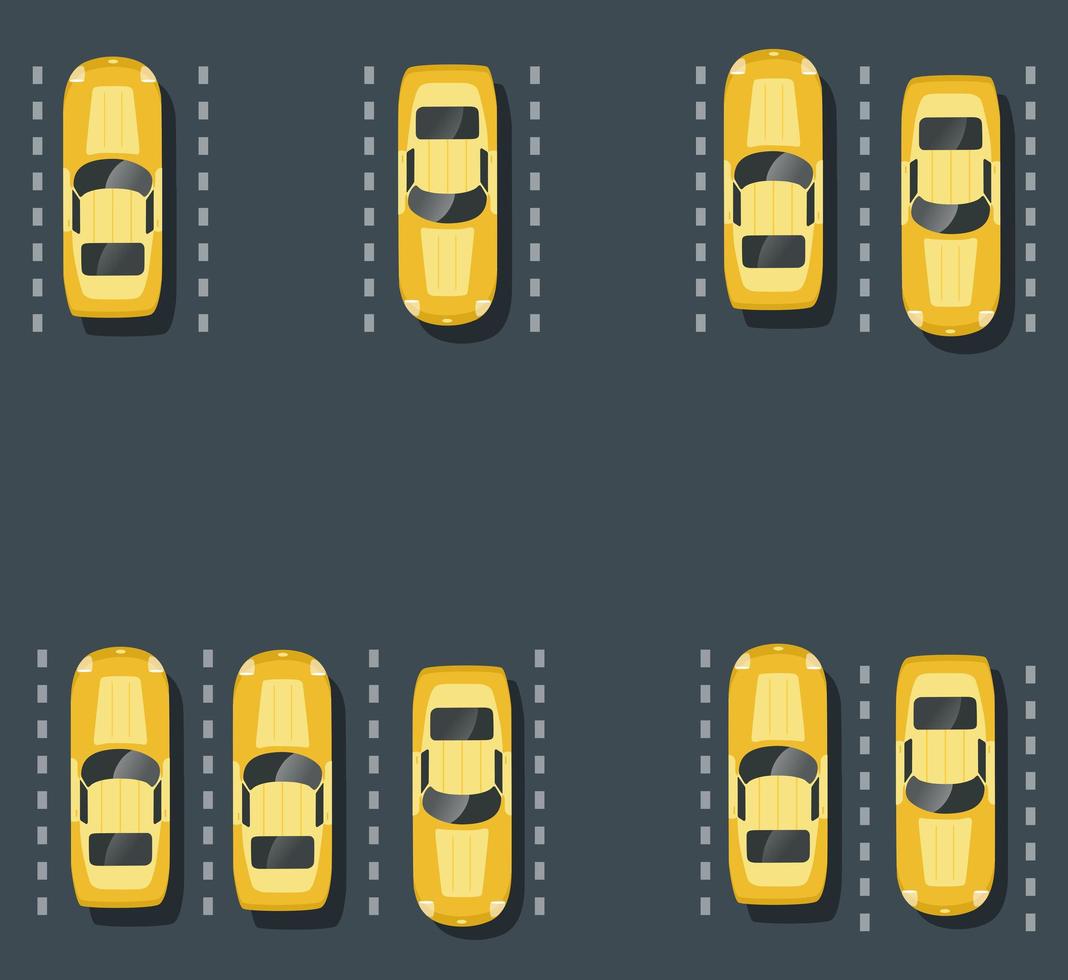 Top view of the city. Urban crossroads with taxis and vector