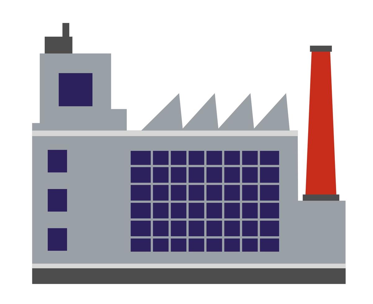 Industrial factories city building station technology factory vector