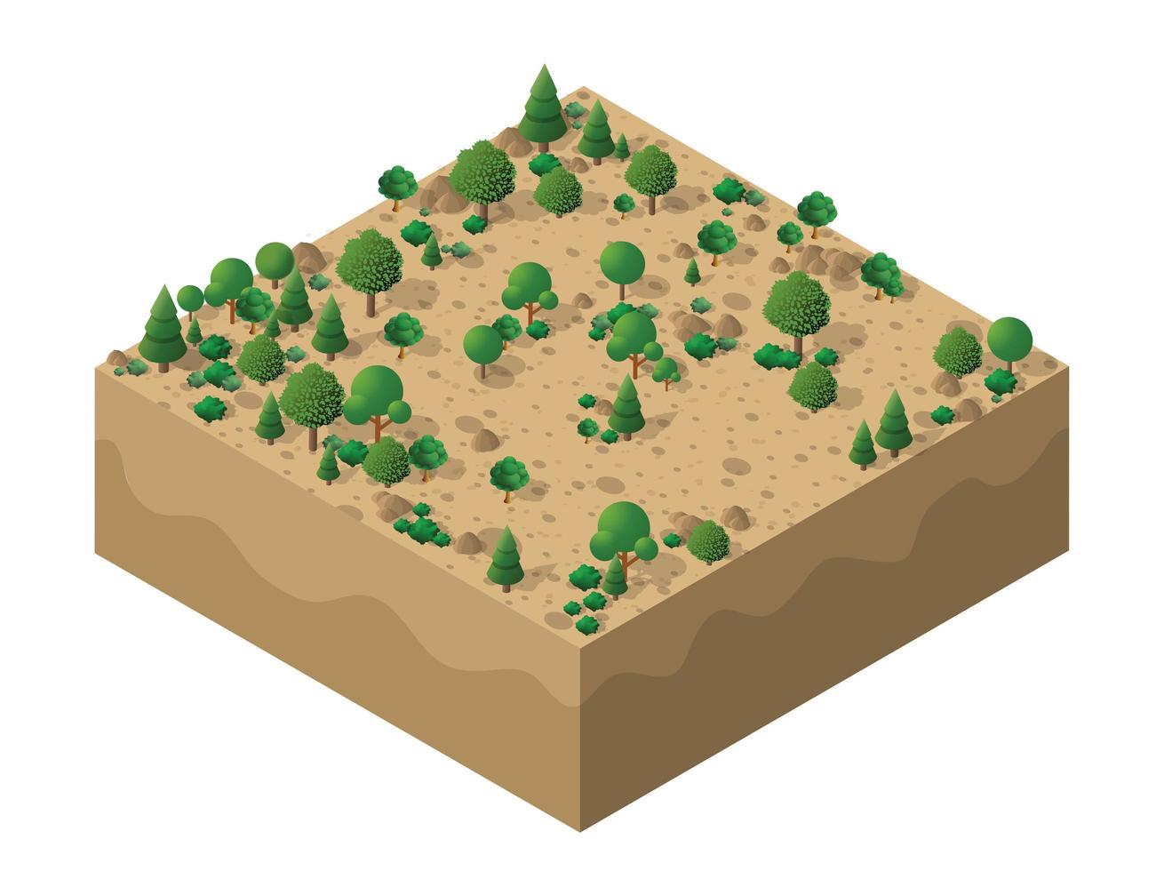 Underground beneath nature landscape isometric slice vector