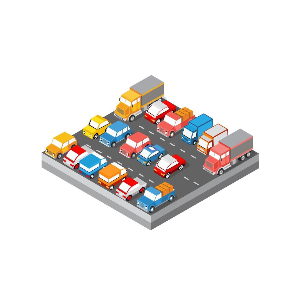 Isometric module block of 3D illustration city vector