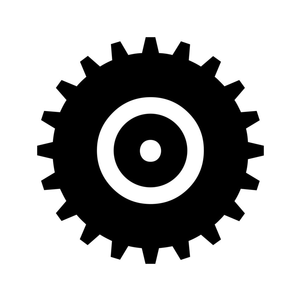 Single silhouette cogwheels mechanism automation clockwork icon vector