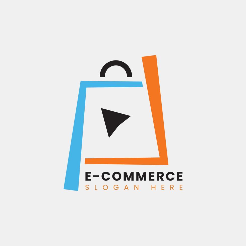 diseño de logotipo de comercio electrónico abstracto moderno creativo, plantilla de diseño de logotipo de bolsa de compras en línea degradado colorido vector