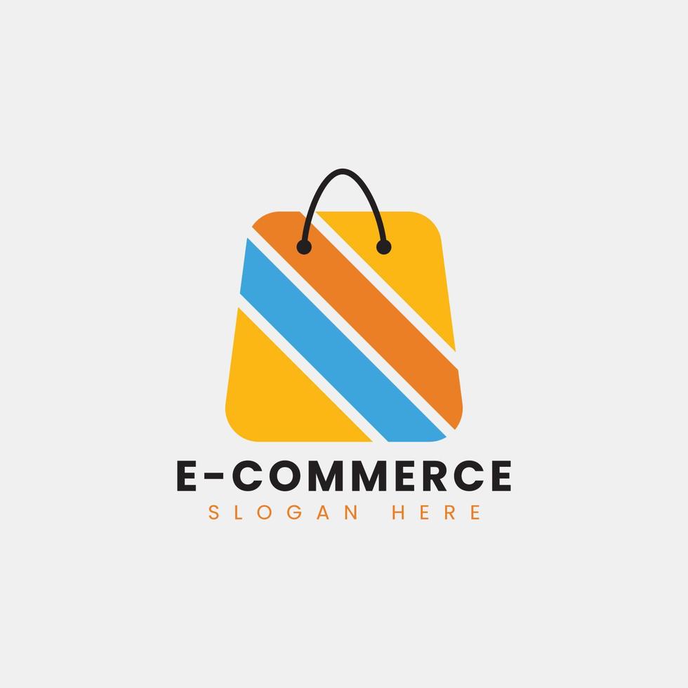 Creative modern abstract ecommerce logo design, colorful gradient online shopping bag logo design template vector