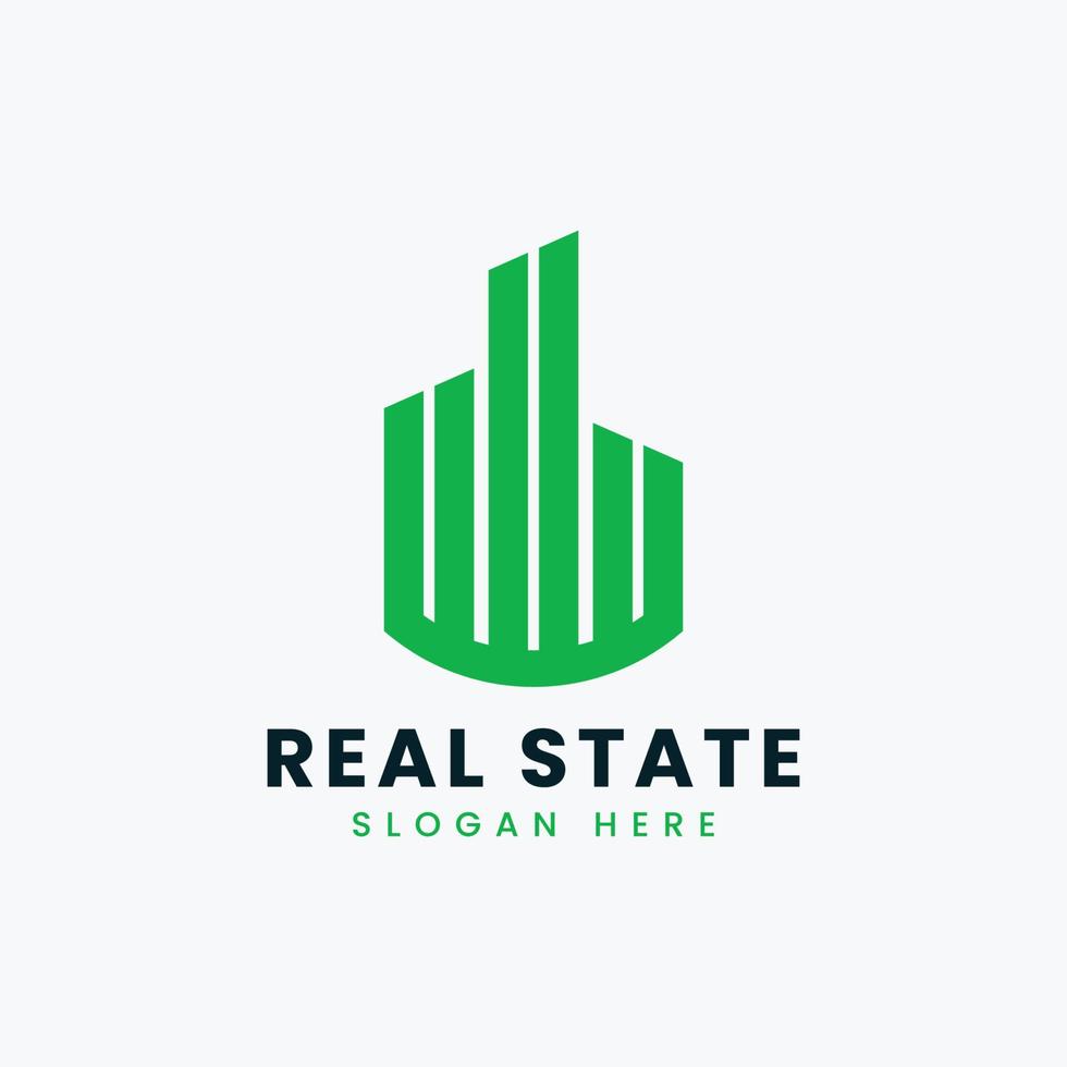 Creative modern abstract real estate logo design, colorful gradient building property real estate bag logo design template vector