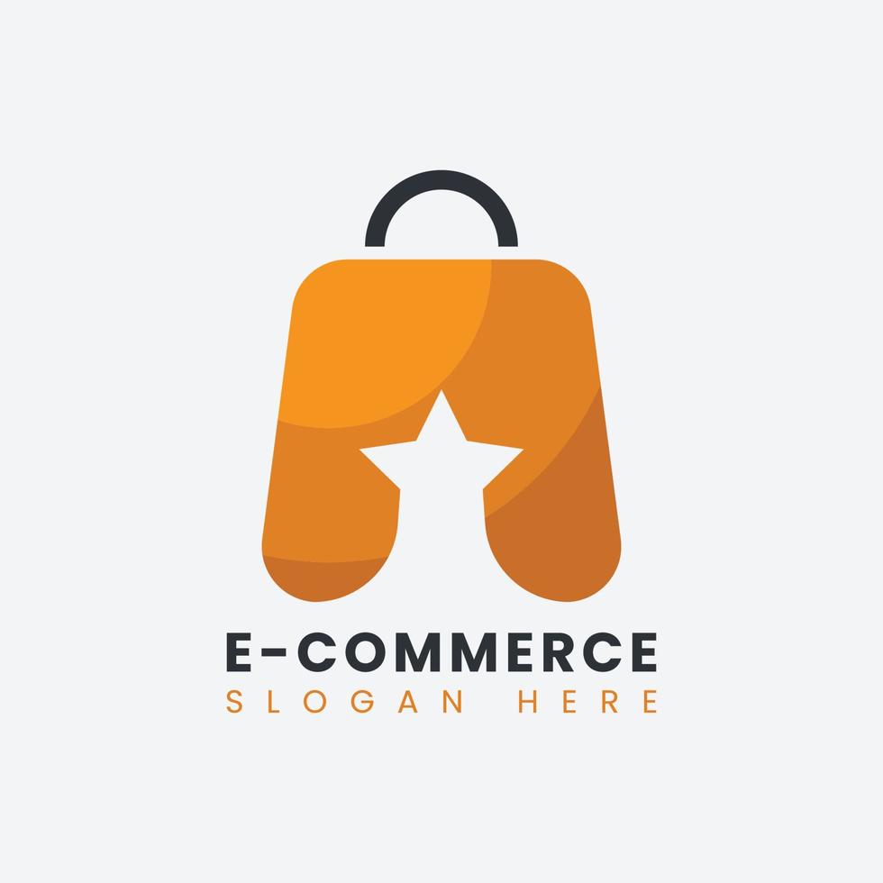 Creative modern abstract ecommerce logo design, colorful gradient online shopping bag logo design template vector