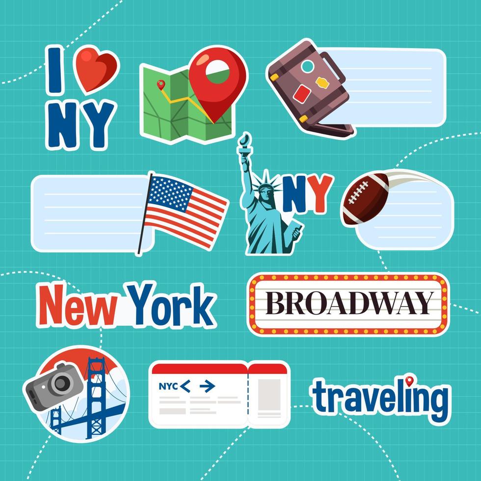 Fun Holiday America Traveling Sticker vector