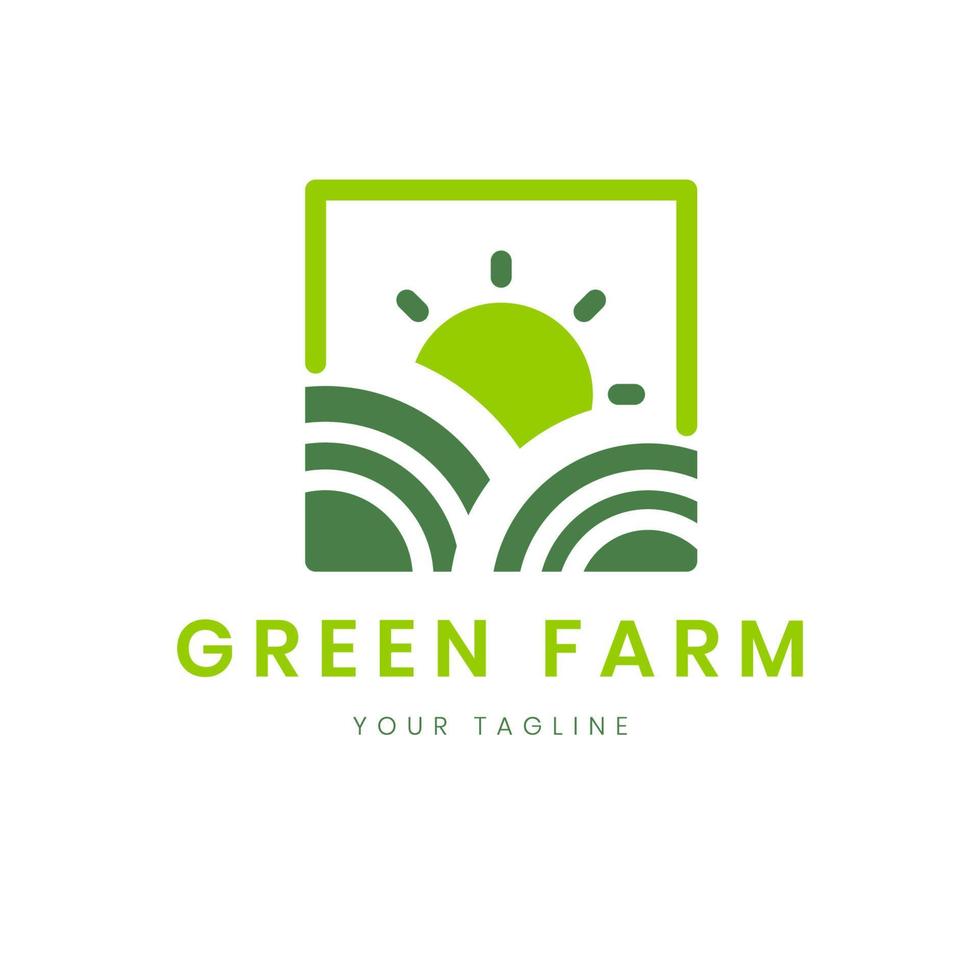 green farm logo design, agriculture logo for all business. vector