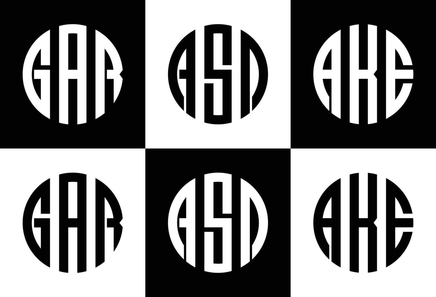 Set of creative monogram logo template vector