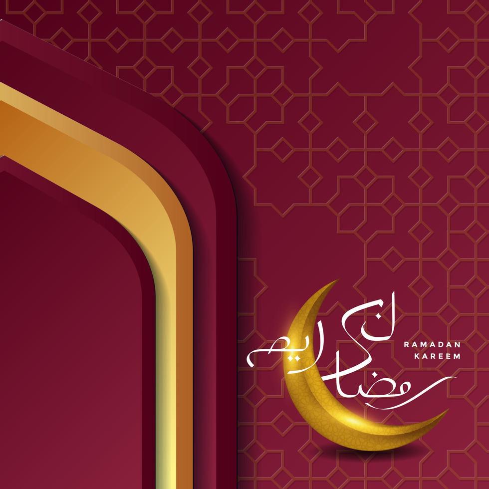 ramadan kareem arabic calligraphy background vector illustration