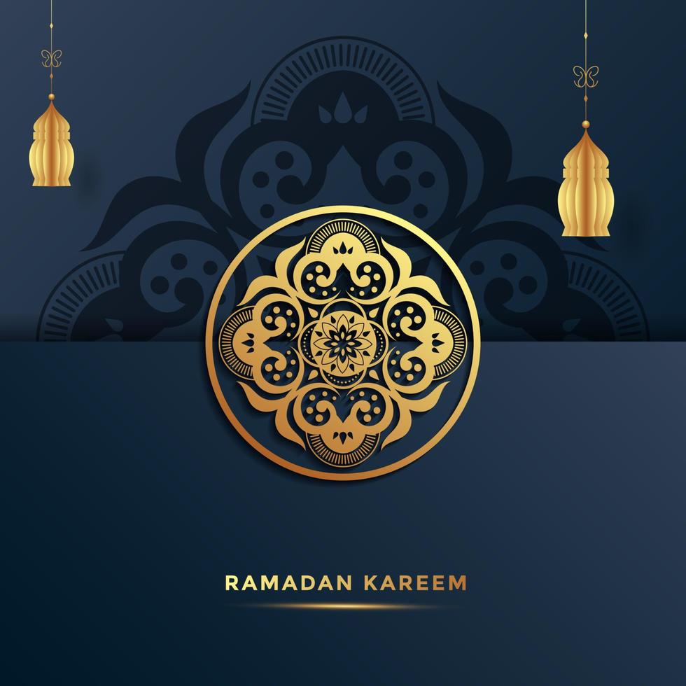 Ilustración de vector de fondo de tarjeta de felicitación de ramadán kareem