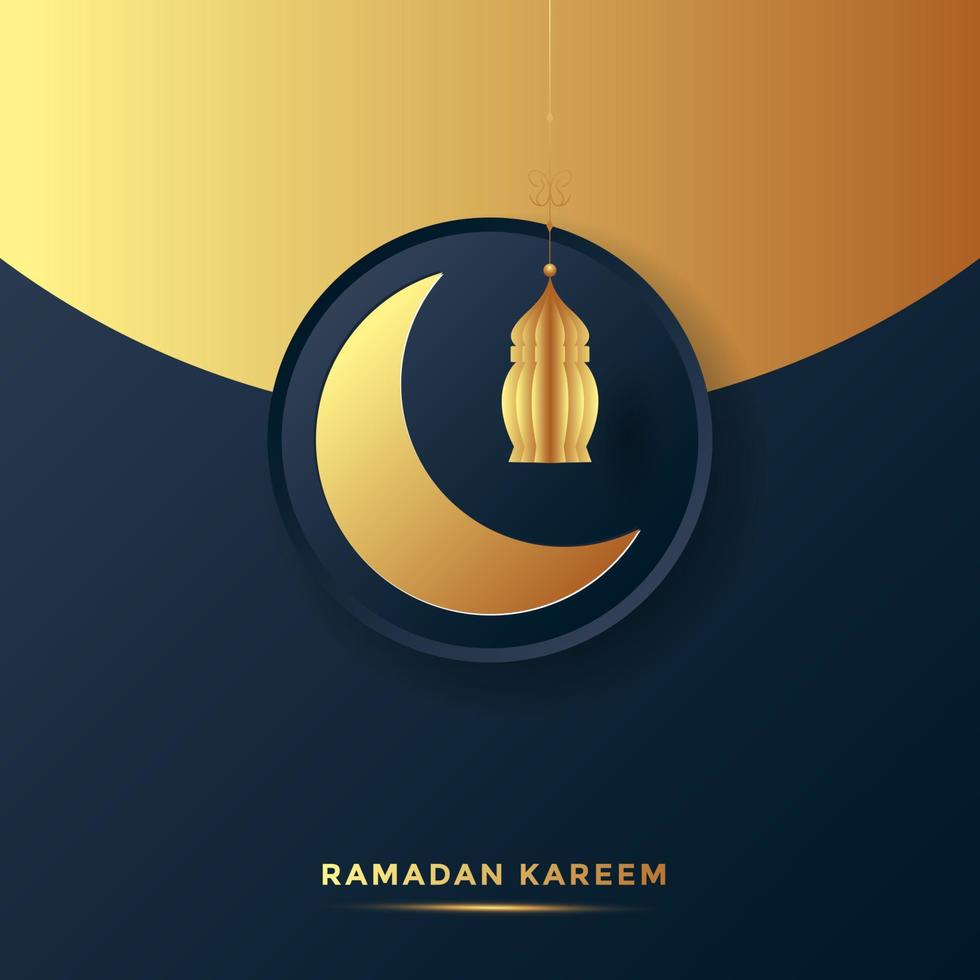 Ilustración de vector de fondo de tarjeta de felicitación de ramadán kareem