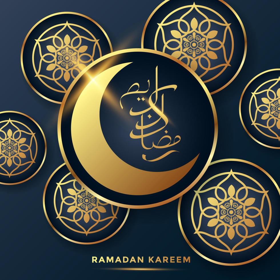 Ilustración de vector de fondo de tarjeta de felicitación de ramadán kareem