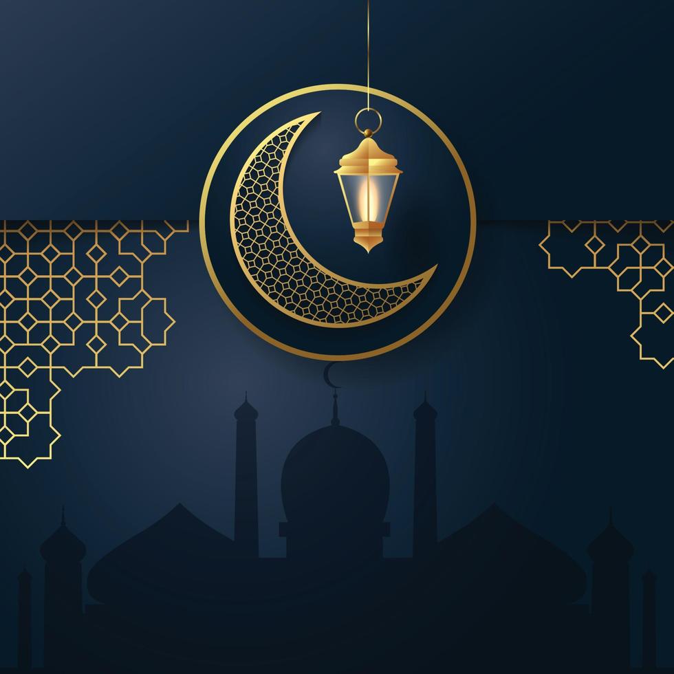 Ilustración de vector de fondo de tarjeta de felicitación de ramadán kareem