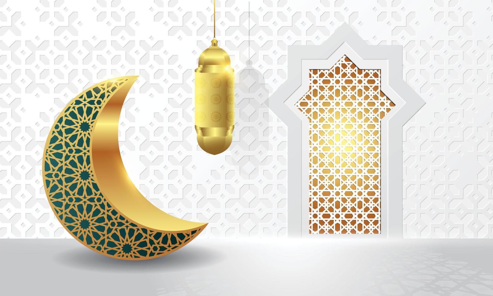 ramadan kareem islamic greeting card background vector illustration