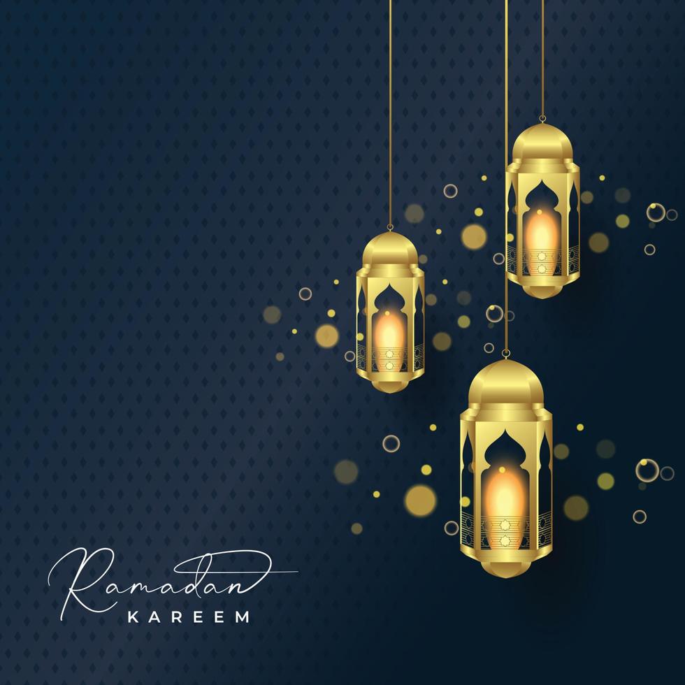 Ilustración de vector de fondo de tarjeta de felicitación de ramadán kareem