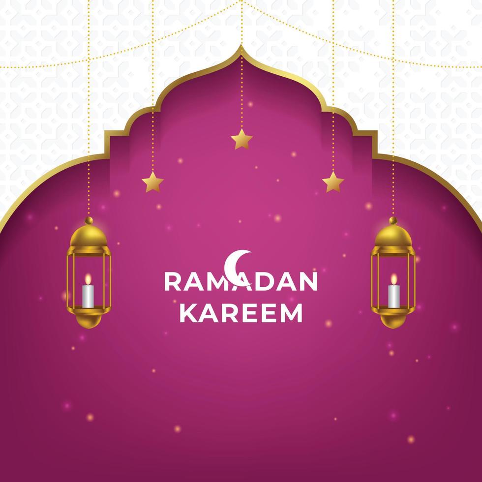 Ilustración de vector de fondo de tarjeta de felicitación de ramadán kareem